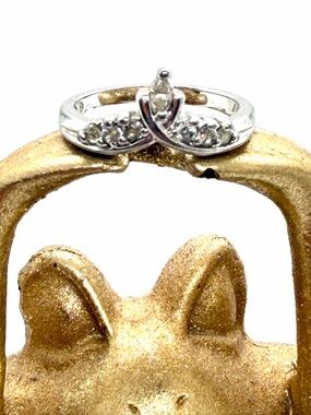 Vintage Sterling Silver Cubic Zirconia Marquise Ring